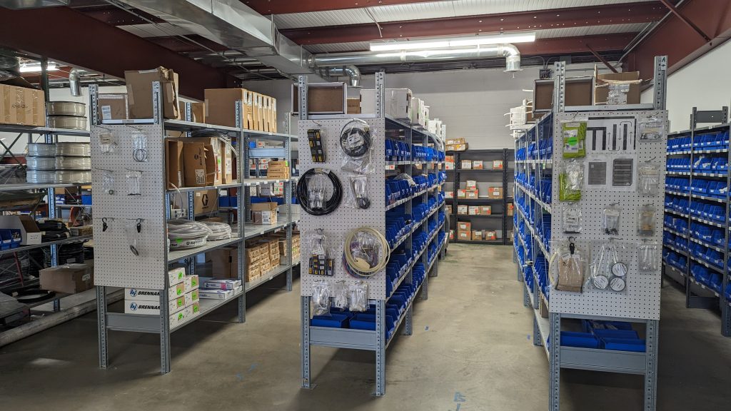 Fittings and parts stored onsite at BF in Denver for urgent shipment or for managing our customers inventory levels (VMI)- industrial parts and equipment